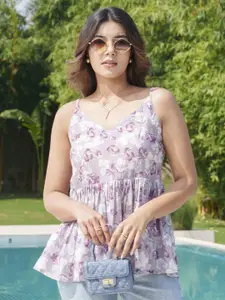 Sangria Women Floral Printed Pure Cotton Top