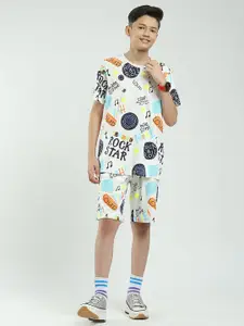 Monte Carlo Boys Printed Round Neck T-Shirt & Bermuda Shorts Clothing Set