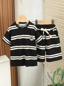 INCLUD Boys Striped Short Sleeves T-shirt With Shorts