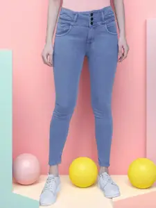 DressBerry Women Floyd Skinny Fit High-Rise Light Fade Embellished Stretchable Jeans