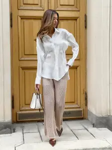 bebe Spread Collar Original Casual Shirt