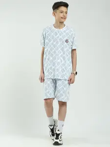 Monte Carlo Boys Printed Round Neck T-Shirt & Bermuda Shorts Clothing Set
