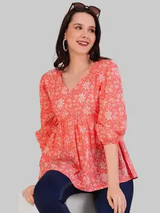 Dream Beauty Fashion Women Floral Print Puff Sleeve Top