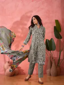 Sangria Floral Printed Unstitched Dress Material