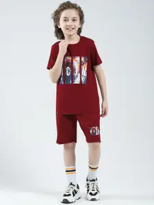 Monte Carlo Boys Printed Round Neck T-Shirt & Bermuda Shorts