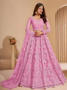 A TO Z CART Embroidered Semi-Stitched Lehenga & Unstitched Blouse With Dupatta