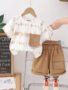 INCLUD Boys Printed Short Sleeves T-shirt With Shorts