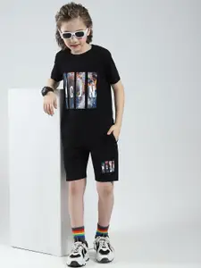 Monte Carlo Boys Printed Round Neck T-Shirt & Bermuda Shorts Clothing Set