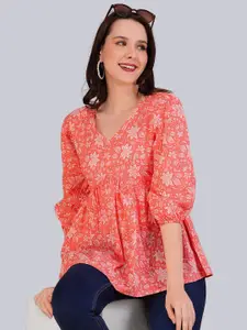 Dream Beauty Fashion Floral Print Puff Sleeve Top