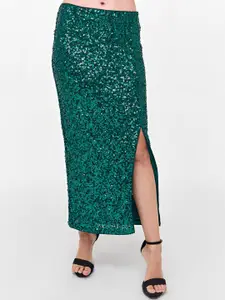 COVER STORY Sequin Pencil Midi Skirt