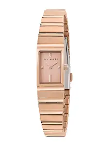 Ted Baker Women Brass Dial & Bracelet Style Straps Analogue Watch BKPLLS504