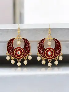 ANIKAS CREATION Gold plated Contemporary Artificial Beaded Meenakari Drop earring