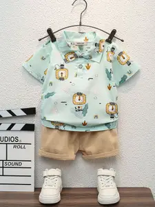 INCLUD Boys Printed Short Sleeves T-shirt With Shorts