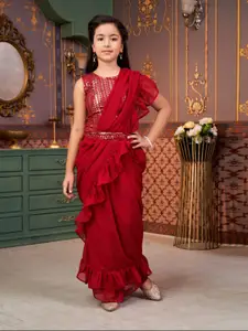 Aarika Girls Embroidered Ready to Wear Lehenga & Blouse With Dupatta