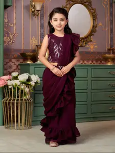 Aarika Girls Embellished Ready to Wear Lehenga & Blouse With Dupatta