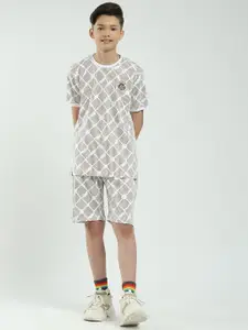 Monte Carlo Boys Printed Round Neck T-Shirt & Bermuda Shorts