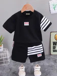 INCLUD Boys Striped Short Sleeves T-shirt With Shorts