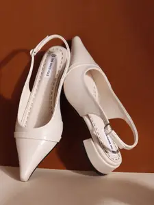 THE WHITE POLE Fashionable Trending Casual Block Heel For Womens And Girls