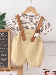 INCLUD Boys Dungaree With Striped T-Shirt