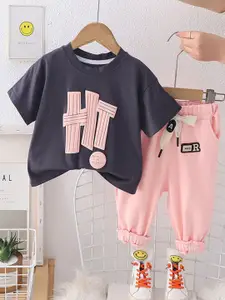 INCLUD Boys Printed Short Sleeves T-shirt With Trousers