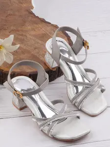 BAESD Girls Embellished Block Sandals