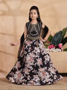 Aarika Girls Embellished Ready to Wear Lehenga & Blouse With Dupatta
