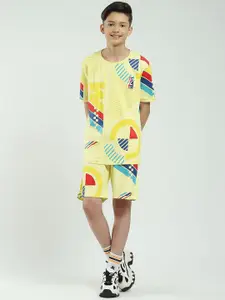 Monte Carlo Boys Printed Pure Cotton Round Neck T-Shirt & Bermuda Shorts