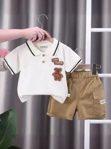 INCLUD Boys Embroidered Short Sleeves T-shirt With Shorts