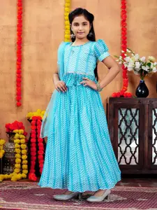 Aarika Girls Chevron Printed Ready to Wear Lehenga & Blouse With Dupatta