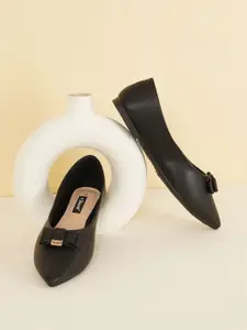 Sherrif Shoes Women Pointed Toe Mules Flats With Bows