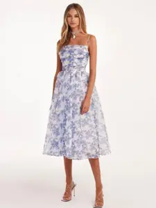 bebe Women Floral Print A-Line Midi Dress