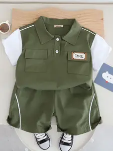 INCLUD Boys Polo Collar T-shirt With Shorts