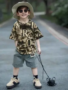 INCLUD Boys Printed Short Sleeves T-shirt With Shorts