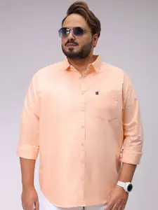 Hardsoda by The Indian Garage Co Plus Size Cutaway Collar Pure Cotton Casual Shirt
