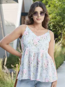 Sangria Printed Cotton Sleeveless Top