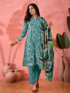 Sangria Floral Printed Unstitched Dress Material