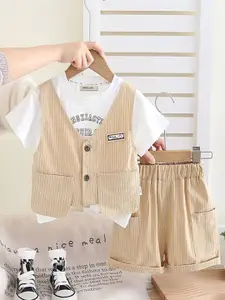 INCLUD Boys Striped Short Sleeves T-shirt With Shorts