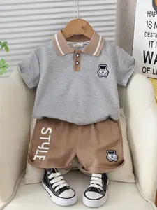 INCLUD Boys Polo Collar T-shirt With Shorts
