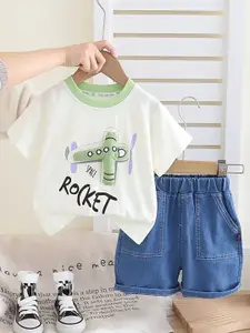 INCLUD Boys Printed Short Sleeves T-shirt With Shorts