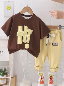 INCLUD Boys Printed Short Sleeves T-shirt With Joggers