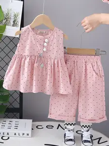 INCLUD Girls Printed Sleeveless Top With Shorts