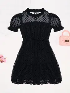 Pantaloons Junior Girls Self Design Fit & Flare Dress