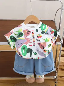 INCLUD Boys Printed Short Sleeves T-shirt With Shorts