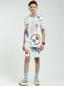 Monte Carlo Boys Printed Pure Cotton Round Neck T-Shirt & Bermuda Shorts Clothing Set