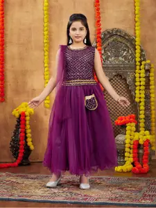 Aarika Girls Embellished Ready to Wear Lehenga & Blouse With Dupatta
