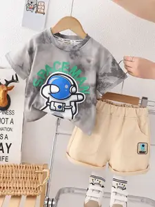 INCLUD Boys Printed Short Sleeves T-shirt With Shorts