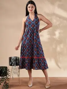 Anouk Women Floral Printed Cotton Fit & Flare Midi Dress