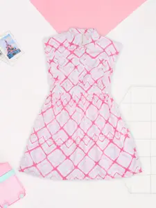 Pantaloons Junior Girls Checked Fit & Flare Knee Length Dress