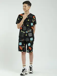 Monte Carlo Boys Printed Round Neck T-Shirt & Bermuda Shorts