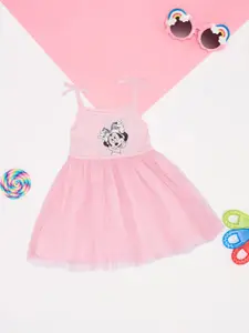 Pantaloons Baby Girls Graphic Printed Shoulder Straps Fit & Flare Cotton Dress